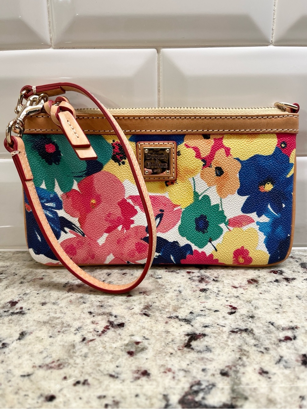Dooney & Bourke Floral Wristlet Mini Bag EUC